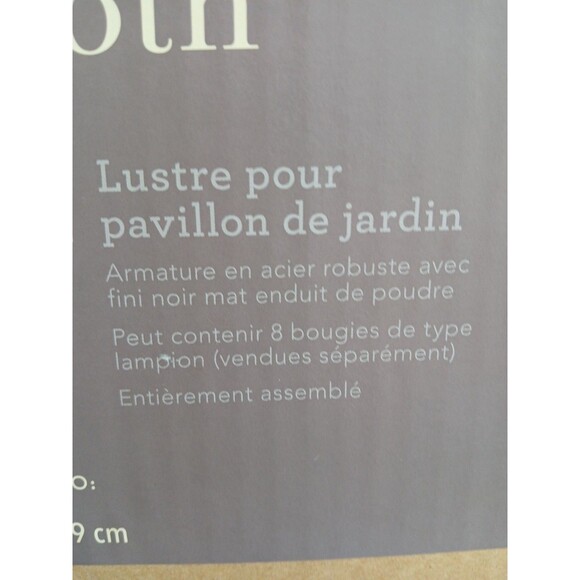 ALLEN + ROTH GAZEBO CHANDLER MATTE BLACK STEEL FRAME HOLDS 8 VOTIVE CANDLES - Picture 6 of 16